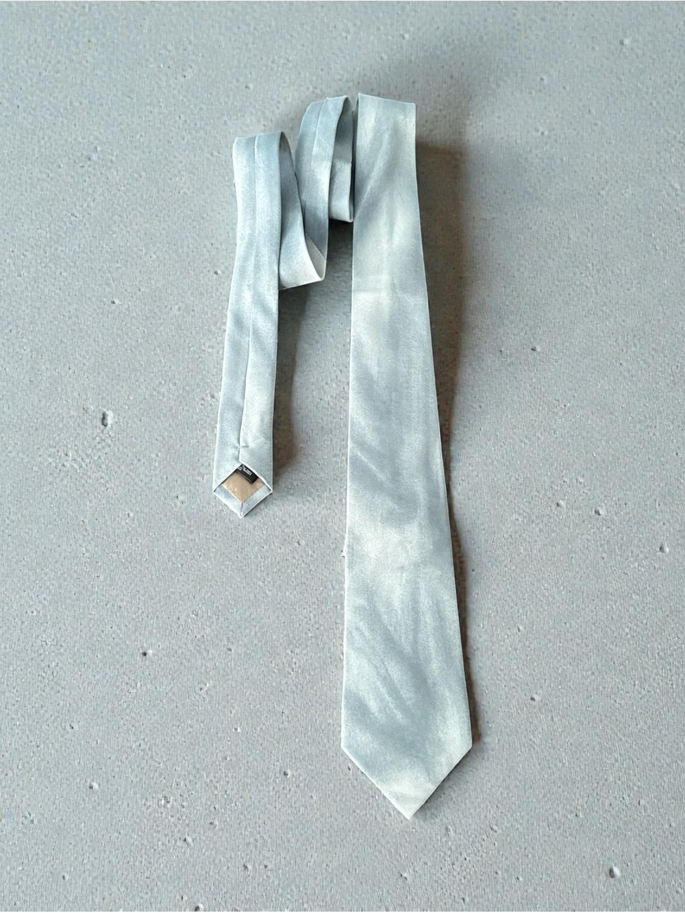 Vintage Giorgio Armani Mens 100% Silk Satin Gray Tie Authentic NWT Made In Italy